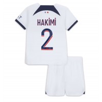 Stroje piłkarskie Paris Saint-Germain Achraf Hakimi #2 Koszulka Wyjazdowej dla dzieci 2023-24 Krótki Rękaw (+ szorty)